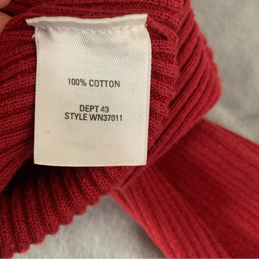 Nordstrom Red Ribbed Women's Sweater 100% cotton - Picture 8 of 12